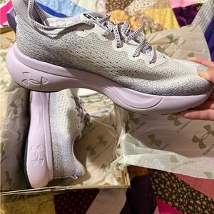 Under Armour Women's White and Gray Athletic Shoes